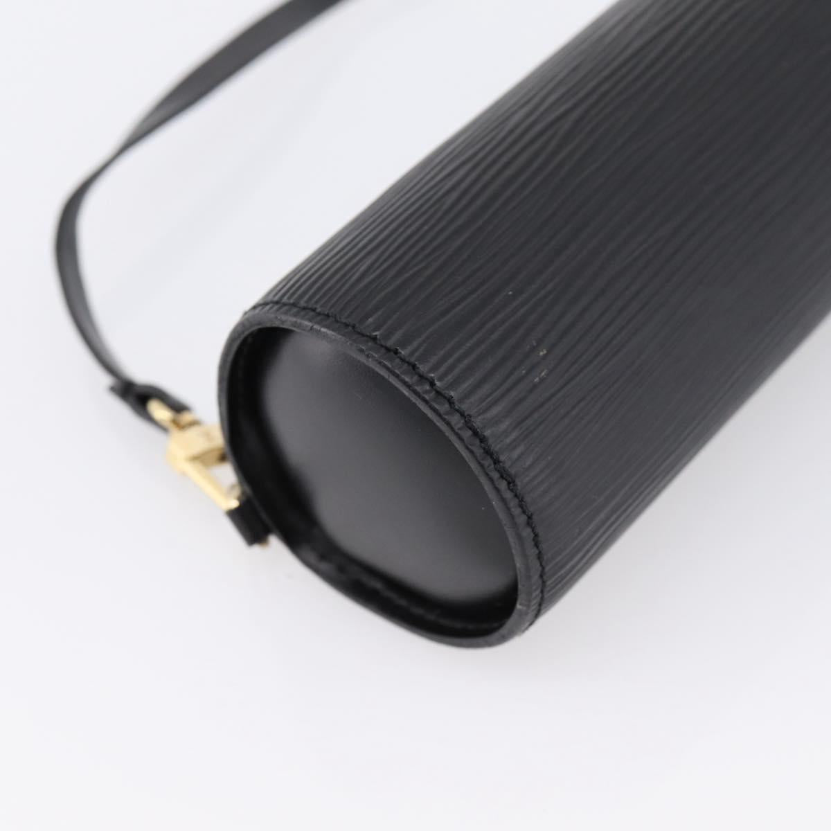 LOUIS VUITTON Epi Soufflot Pouch Black LV Auth BA15729