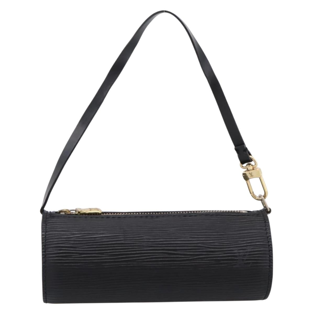 LOUIS VUITTON Epi Soufflot Pouch Black LV Auth BA15729