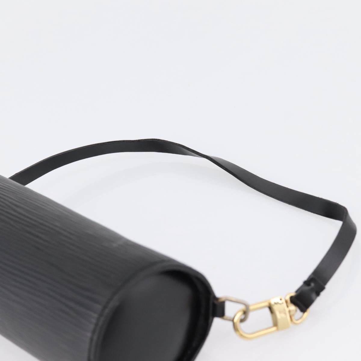 LOUIS VUITTON Epi Soufflot Pouch Black LV Auth BA15729