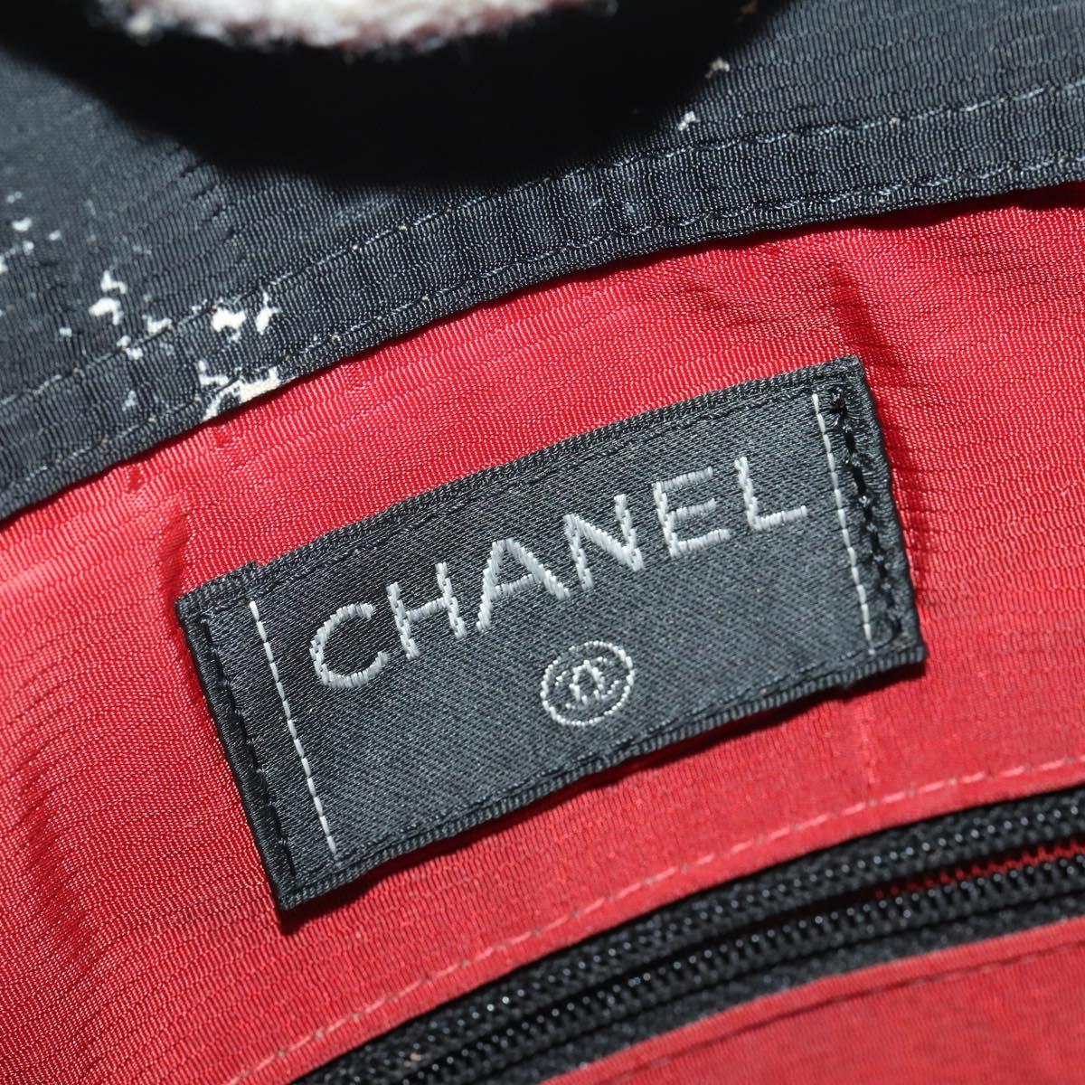 CHANEL New Travel Line Backpack Nylon Black CC Auth BA15739