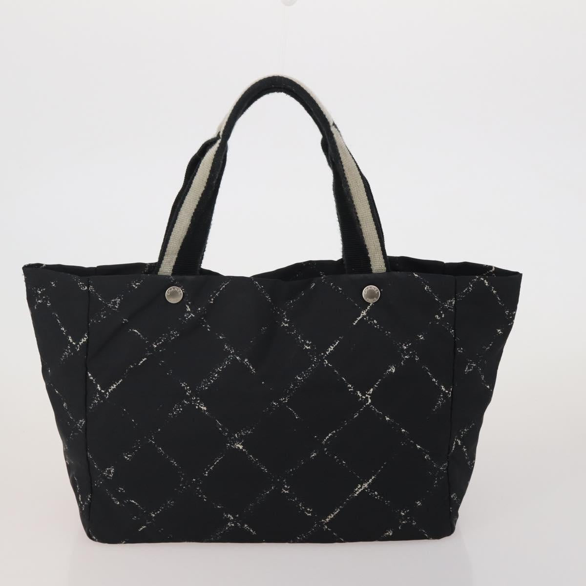 CHANEL New Travel Line Tote Bag Nylon 3 Set Black Beige CC Auth BA15740