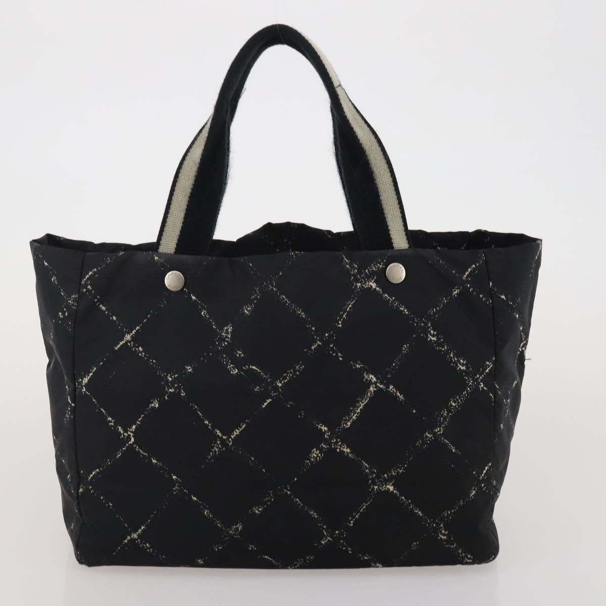 CHANEL New Travel Line Tote Bag Nylon 3 Set Black Beige CC Auth BA15740