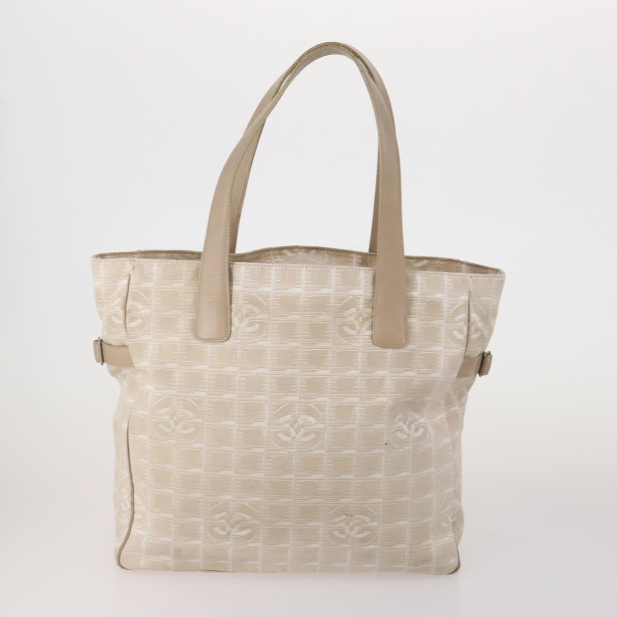 CHANEL New Travel Line Tote Bag Nylon 3 Set Black Beige CC Auth BA15740