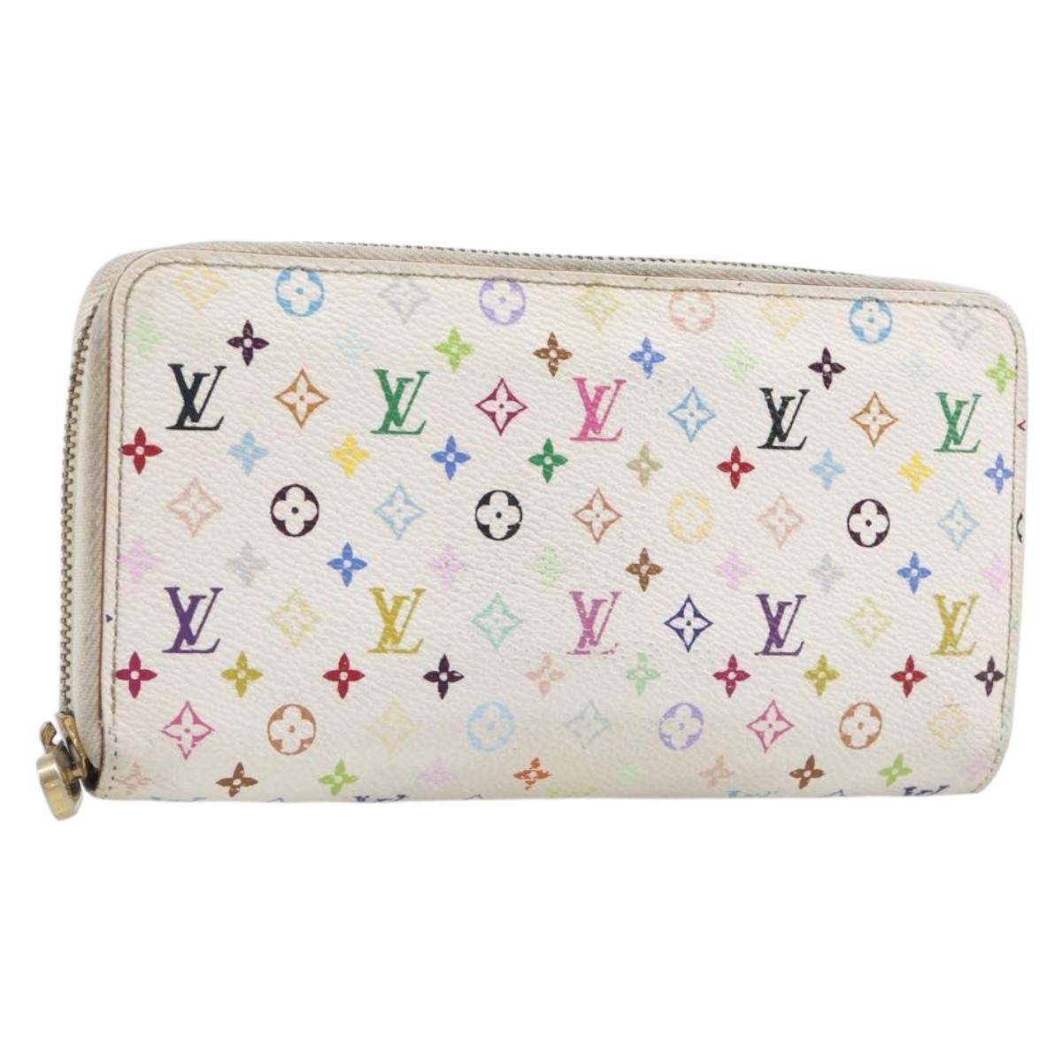LOUIS VUITTON Monogram Multicolor Zippy Long Wallet White M60241 LV Auth BA15741