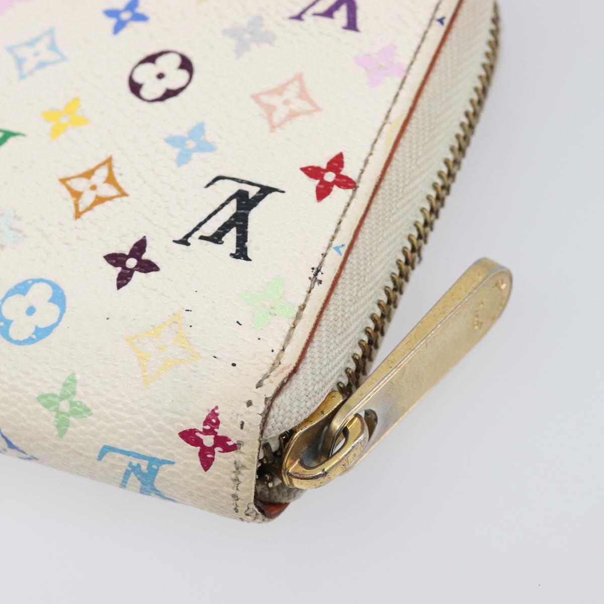 LOUIS VUITTON Monogram Multicolor Zippy Long Wallet White M60241 LV Auth BA15741