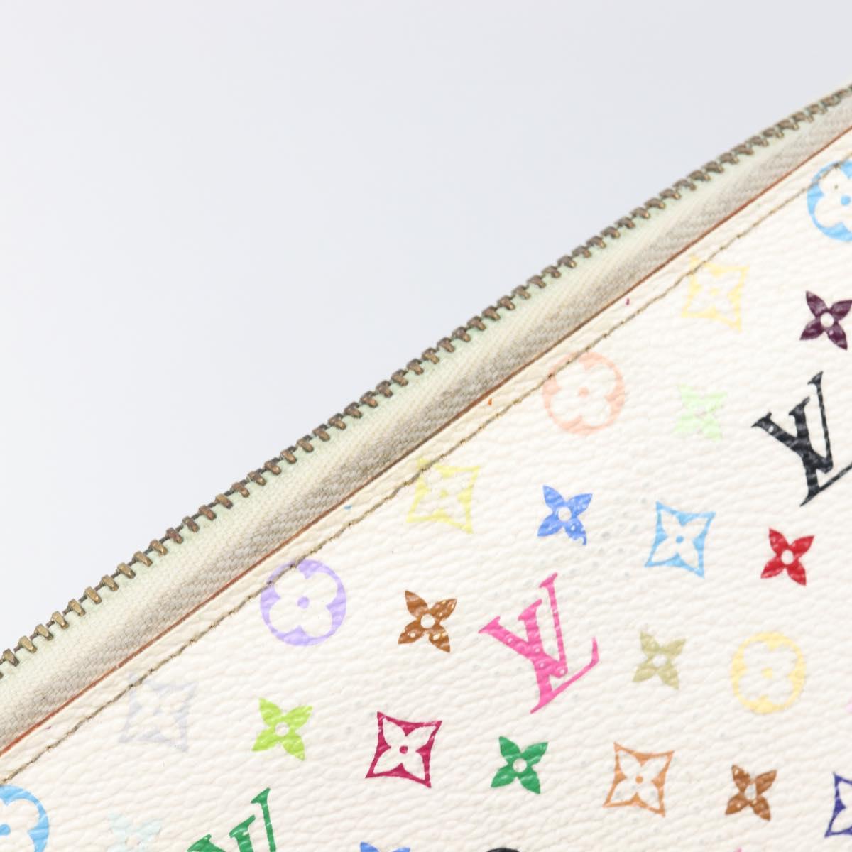 LOUIS VUITTON Monogram Multicolor Zippy Long Wallet White M60241 LV Auth BA15741