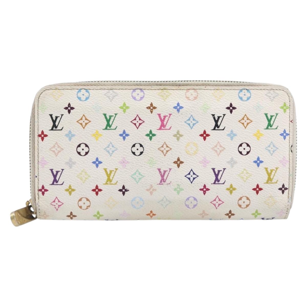 LOUIS VUITTON Monogram Multicolor Zippy Long Wallet White M60241 LV Auth BA15741