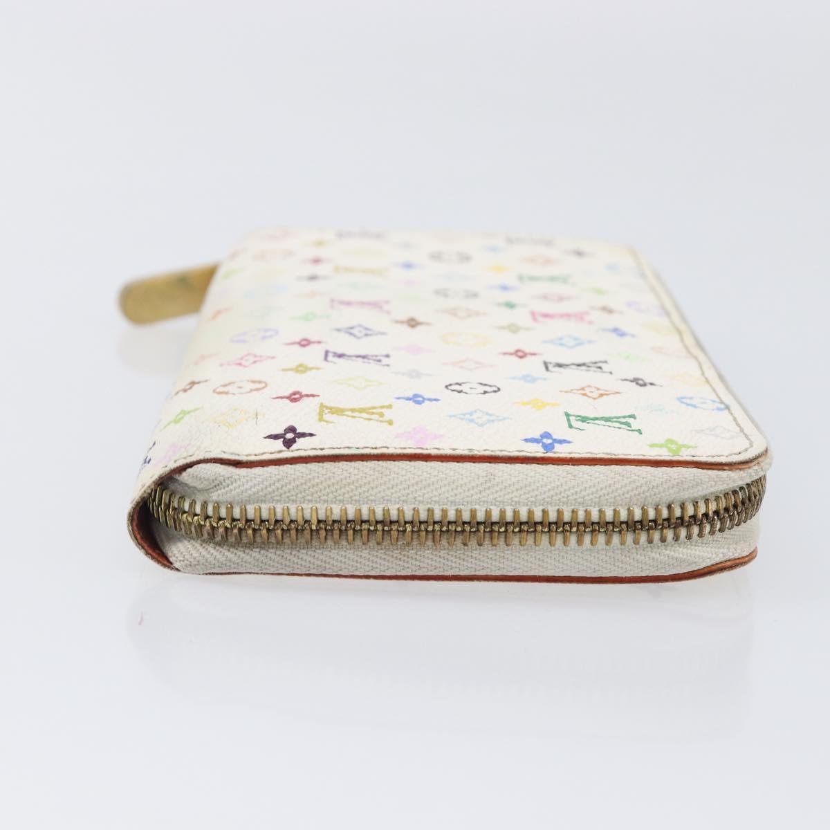 LOUIS VUITTON Monogram Multicolor Zippy Long Wallet White M60241 LV Auth BA15741