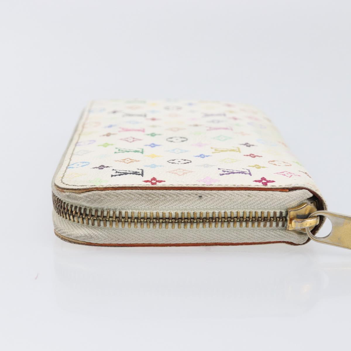 LOUIS VUITTON Monogram Multicolor Zippy Long Wallet White M60241 LV Auth BA15741