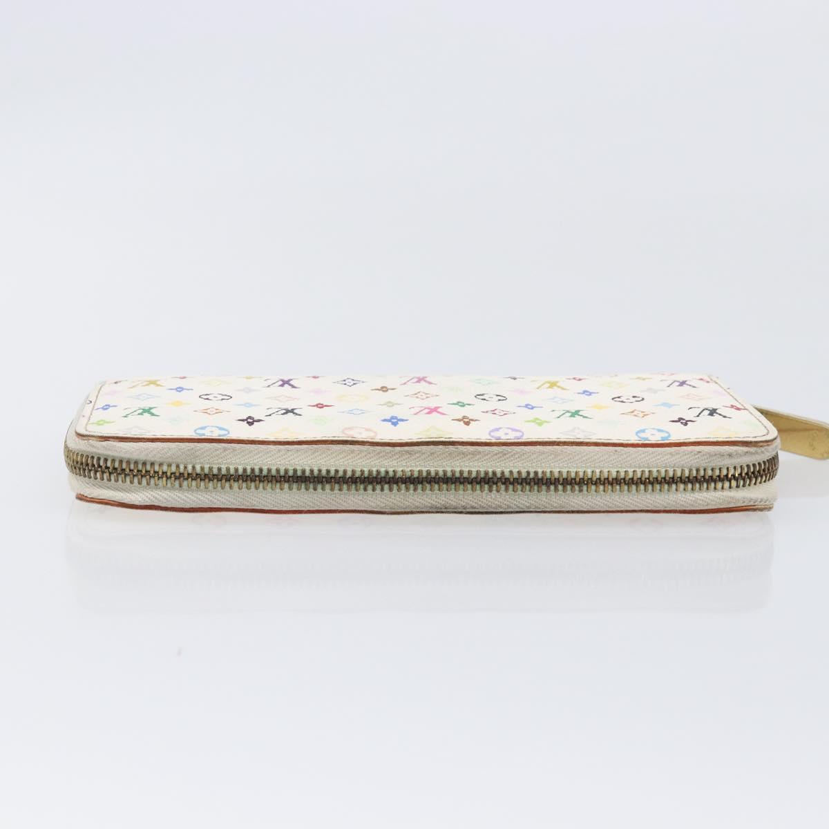 LOUIS VUITTON Monogram Multicolor Zippy Long Wallet White M60241 LV Auth BA15741