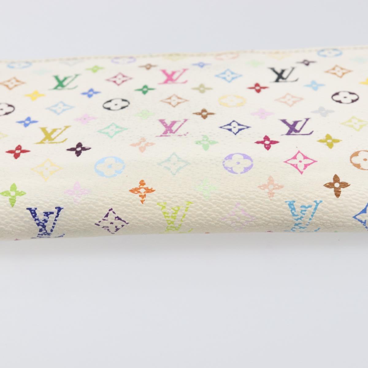 LOUIS VUITTON Monogram Multicolor Zippy Long Wallet White M60241 LV Auth BA15741