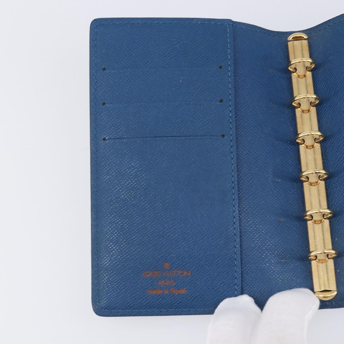 LOUIS VUITTON Epi Agenda PM Day Planner Cover Blue R20055 LV Auth BA15742