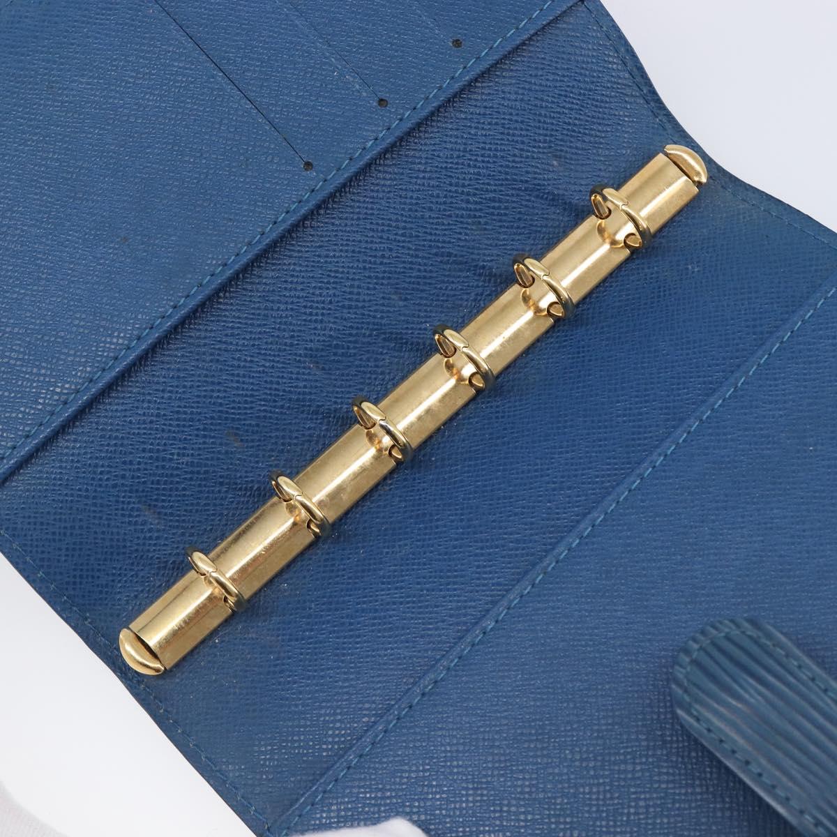 LOUIS VUITTON Epi Agenda PM Day Planner Cover Blue R20055 LV Auth BA15742