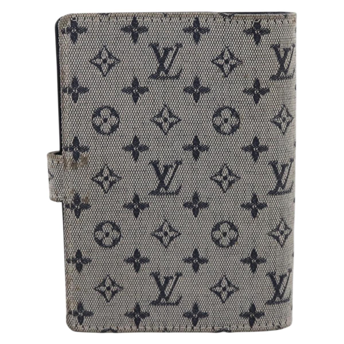 LOUIS VUITTON Monogram Mini Agenda PM Day Planner Cover Blue R20910 Auth BA15743