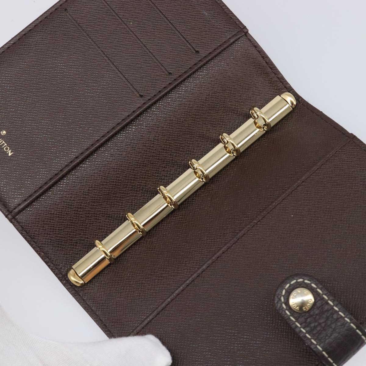 LOUIS VUITTON Monogram Mini Lin Agenda PM Ebene R20916 LV Auth BA15746