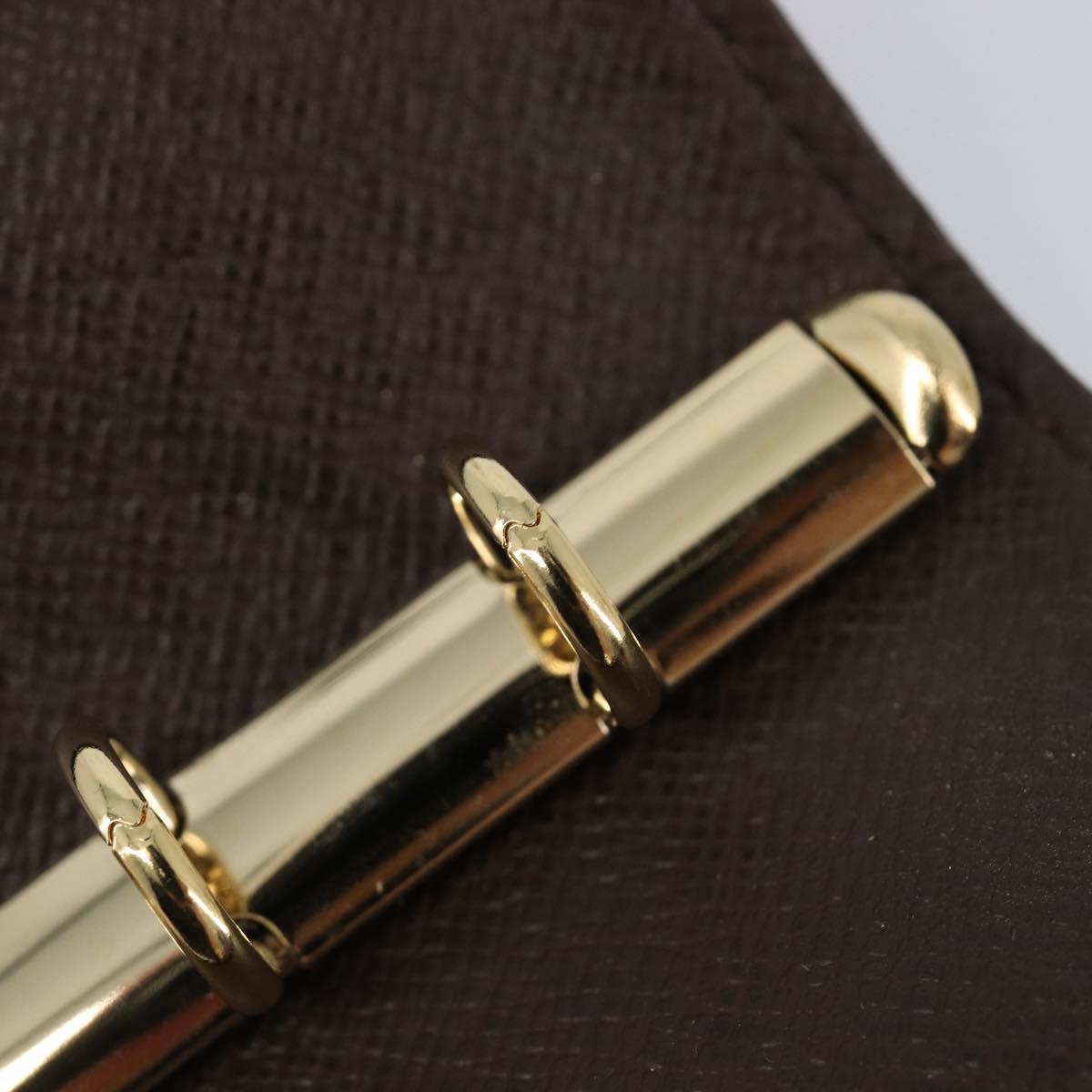 LOUIS VUITTON Monogram Mini Lin Agenda PM Ebene R20916 LV Auth BA15746