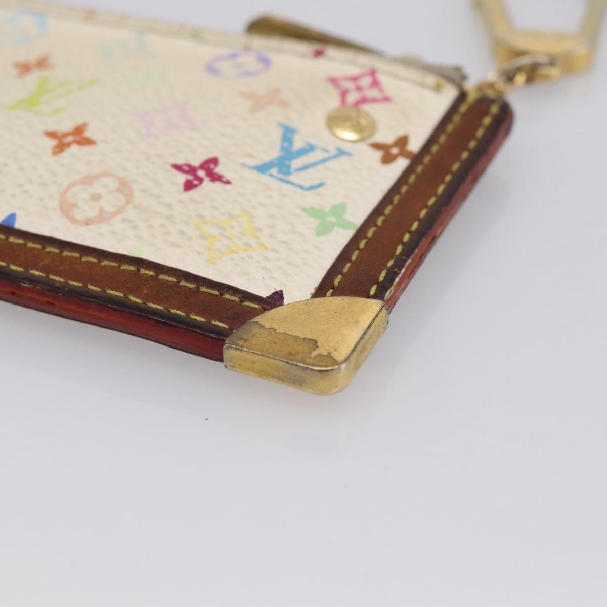 LOUIS VUITTON Monogram Multicolor Pochette Cles White M92655 LV Auth BA15747