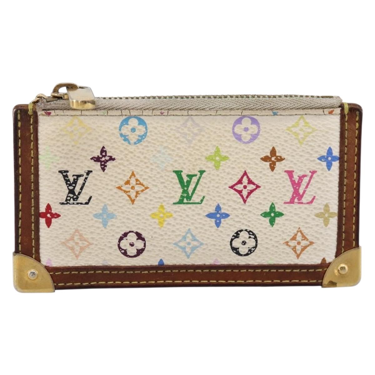 LOUIS VUITTON Monogram Multicolor Pochette Cles White M92655 LV Auth BA15747