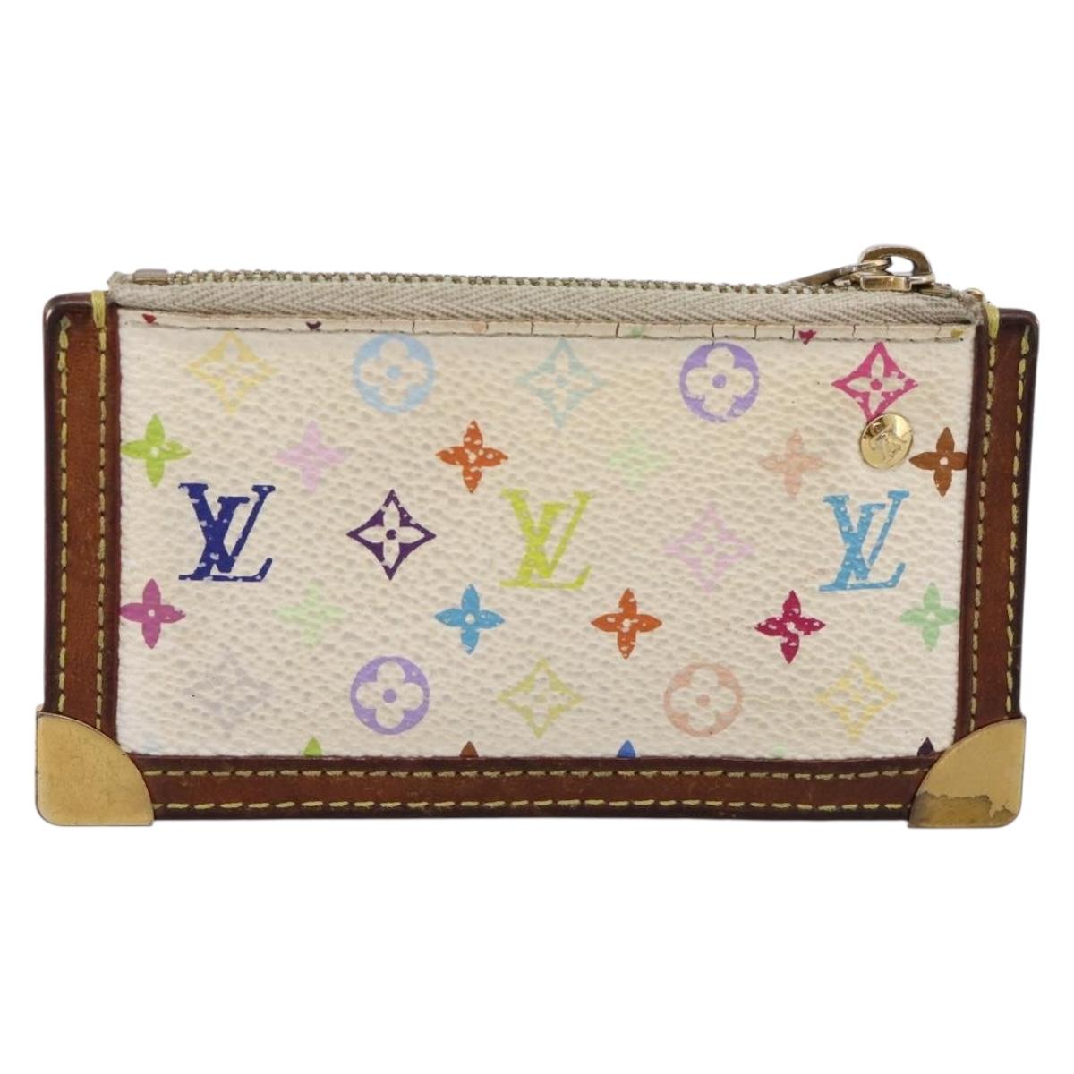 LOUIS VUITTON Monogram Multicolor Pochette Cles White M92655 LV Auth BA15747