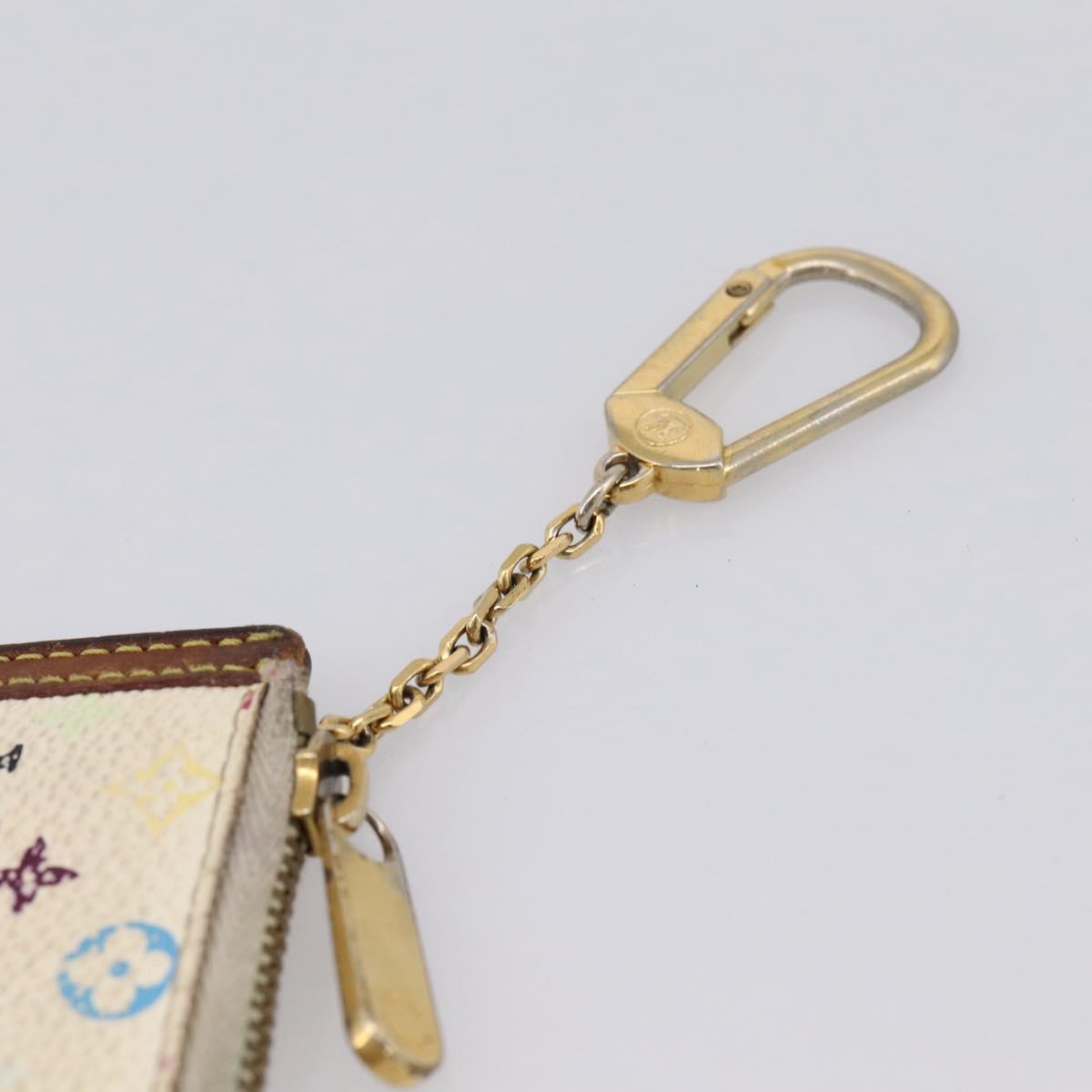 LOUIS VUITTON Monogram Multicolor Pochette Cles White M92655 LV Auth BA15747