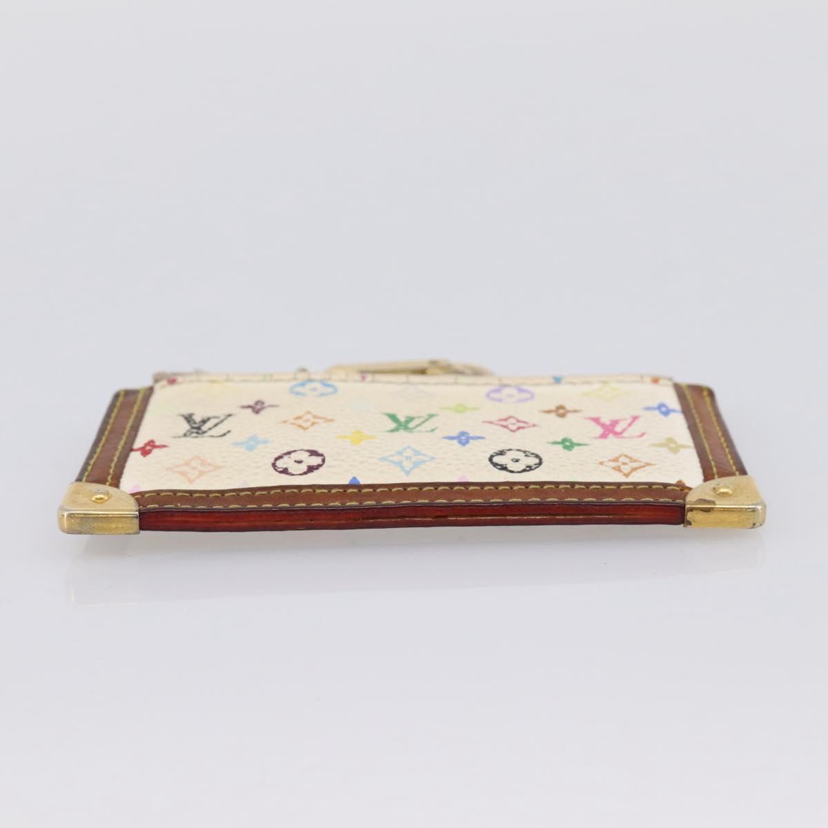 LOUIS VUITTON Monogram Multicolor Pochette Cles White M92655 LV Auth BA15747