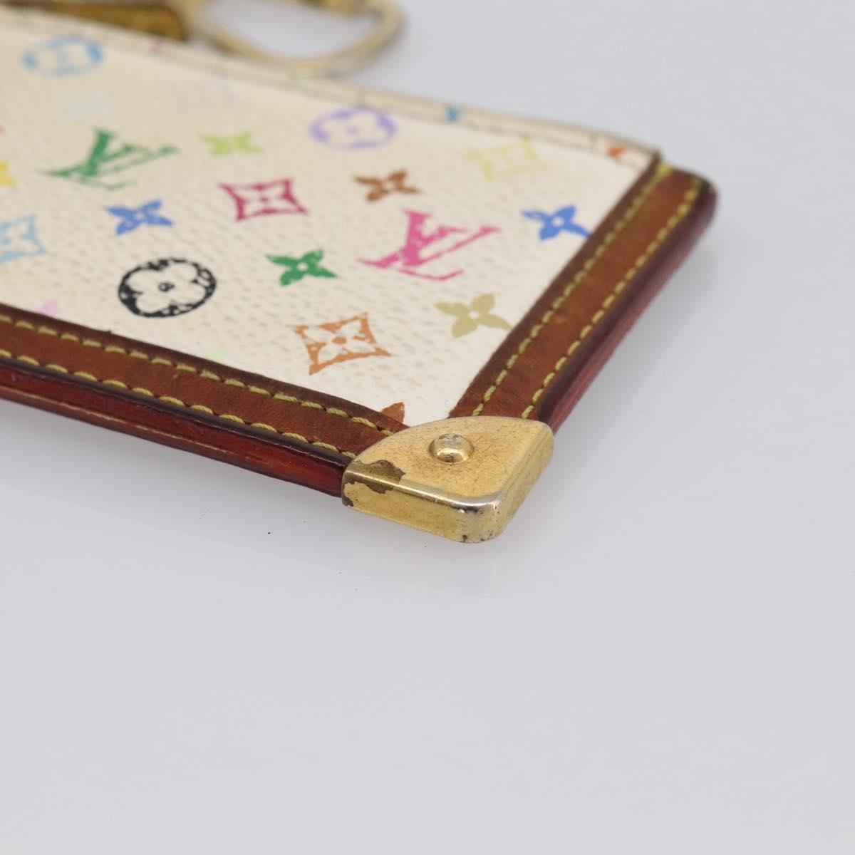 LOUIS VUITTON Monogram Multicolor Pochette Cles White M92655 LV Auth BA15747