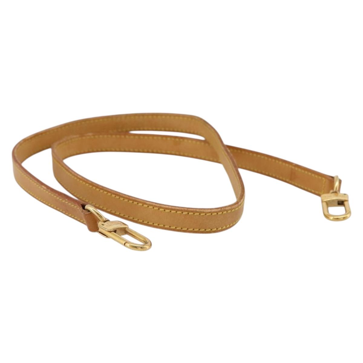 LOUIS VUITTON Nume leather Shoulder Strap Leather 39"" Beige LV Auth BA15748