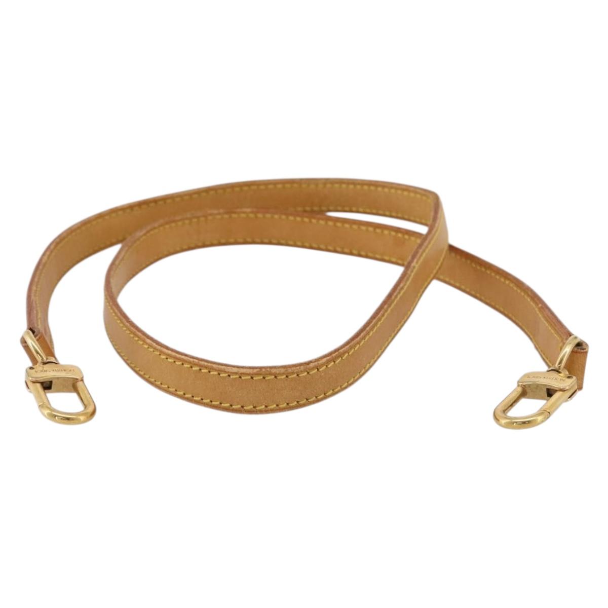 LOUIS VUITTON Nume leather Shoulder Strap Leather 39"" Beige LV Auth BA15748