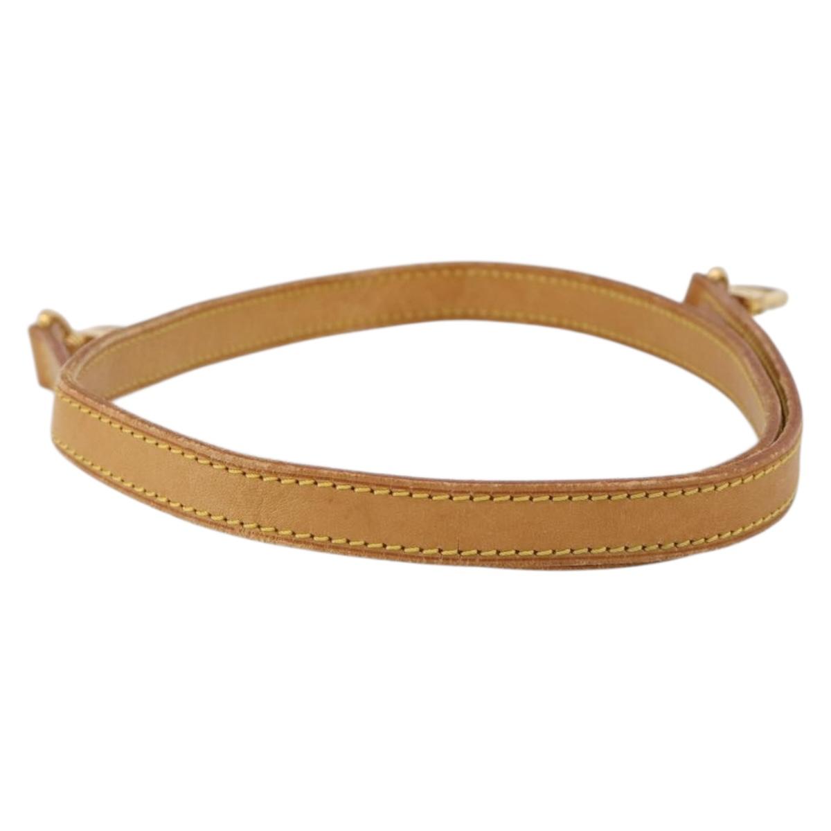 LOUIS VUITTON Nume leather Shoulder Strap Leather 39"" Beige LV Auth BA15748