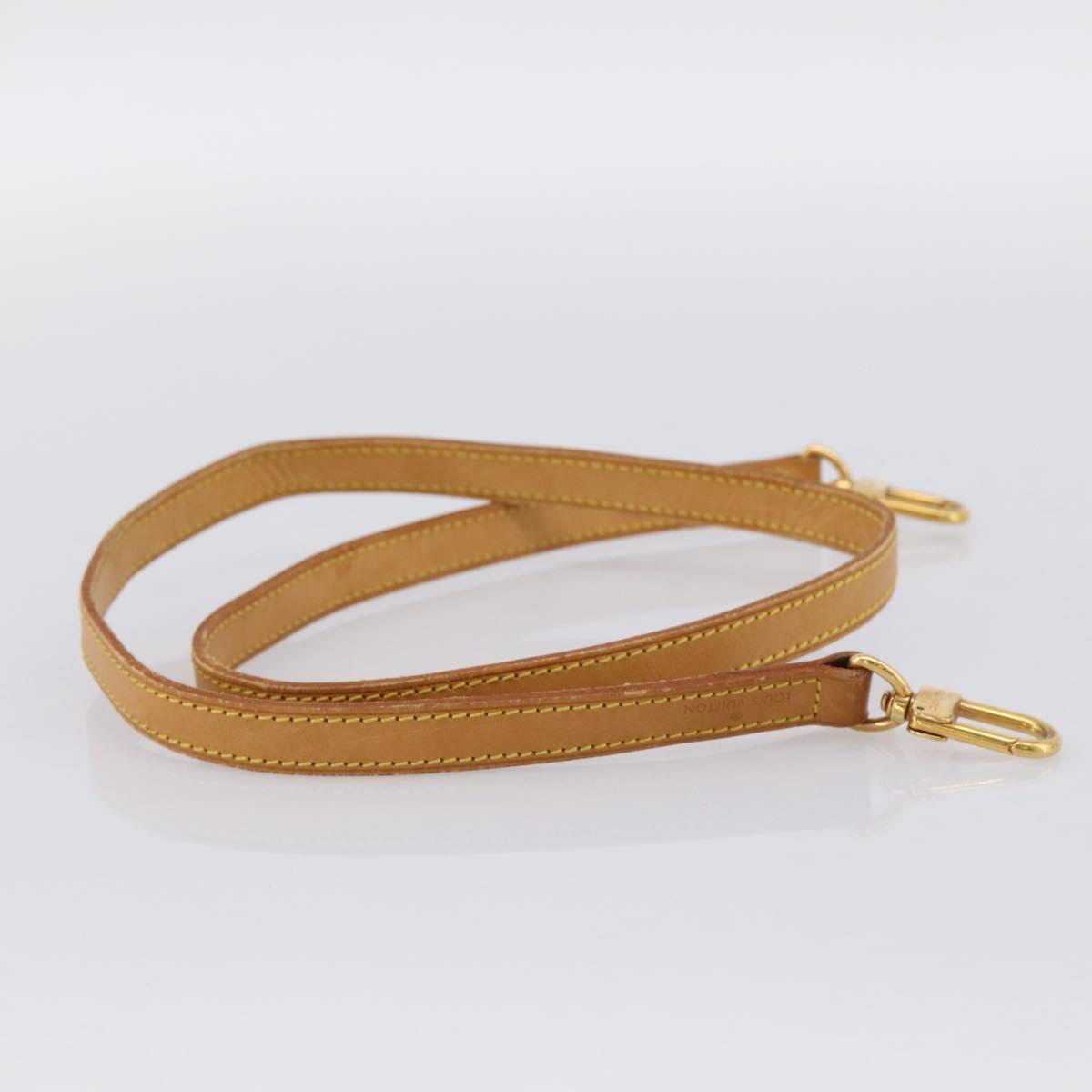 LOUIS VUITTON Nume leather Shoulder Strap Leather 39"" Beige LV Auth BA15748
