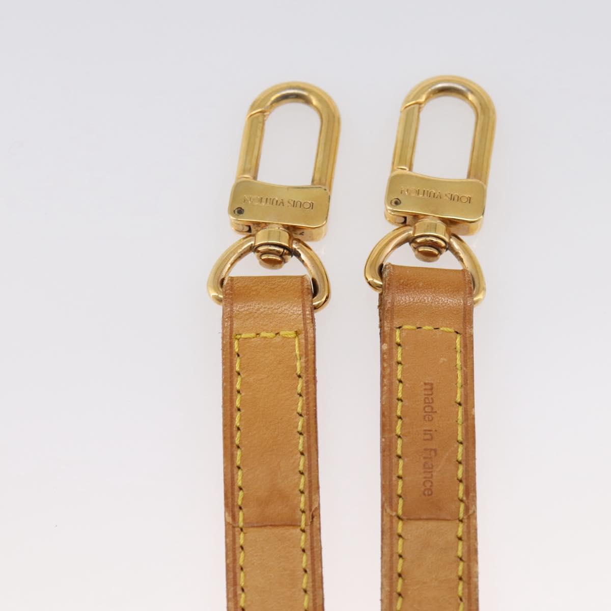 LOUIS VUITTON Nume leather Shoulder Strap Leather 39"" Beige LV Auth BA15748