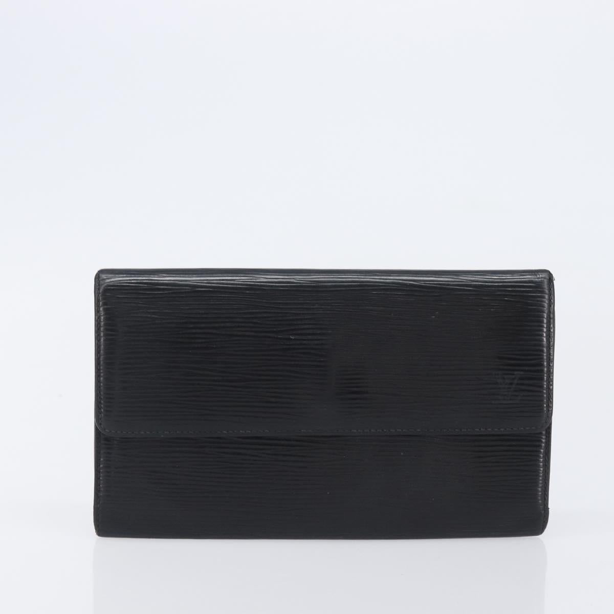 LOUIS VUITTON Damier Ebene Epi Monogram Wallet 3 Set Black LV Auth BA15750