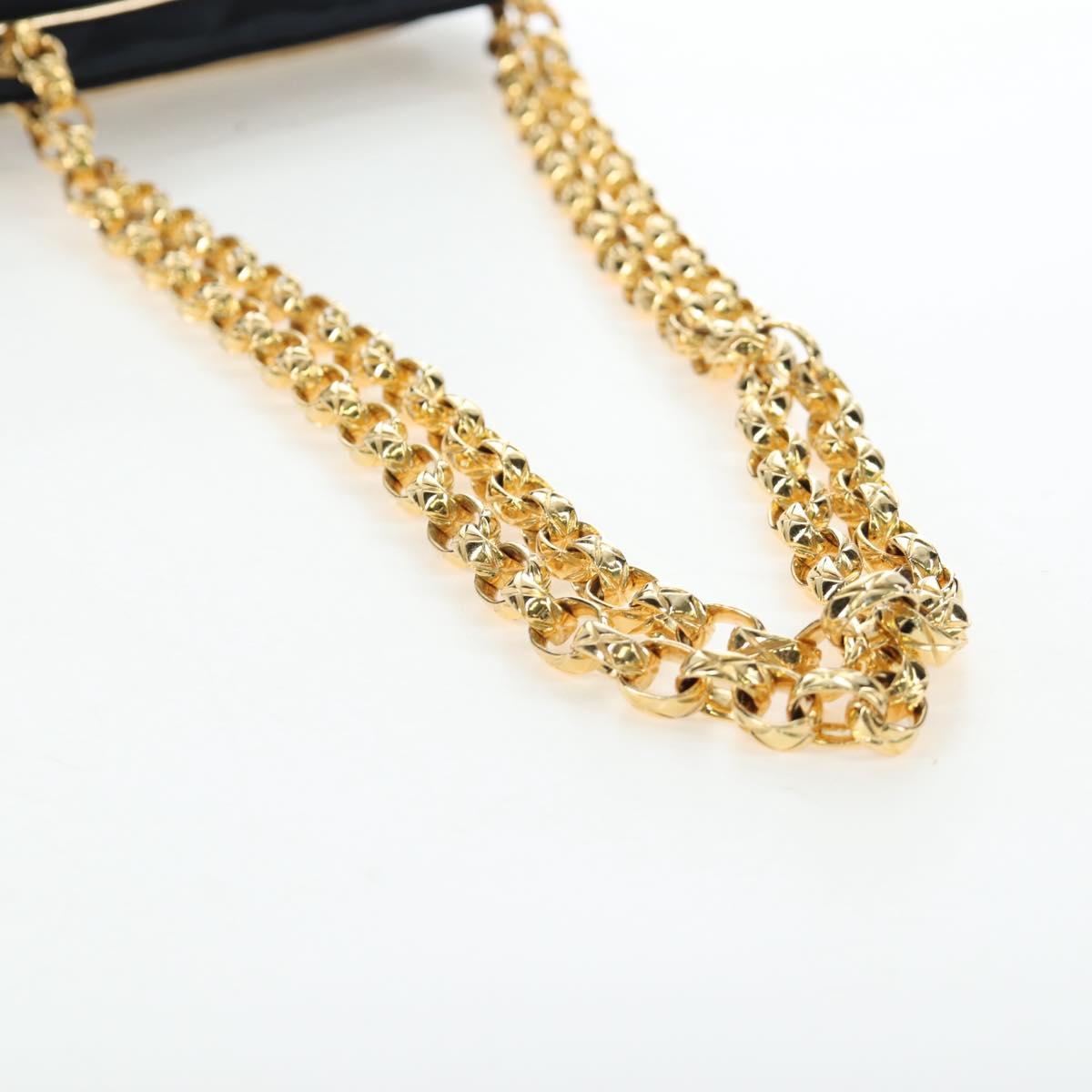 CHANEL Matelasse Chain Shoulder Bag Satin Black Gold CC Auth BA15768SAM