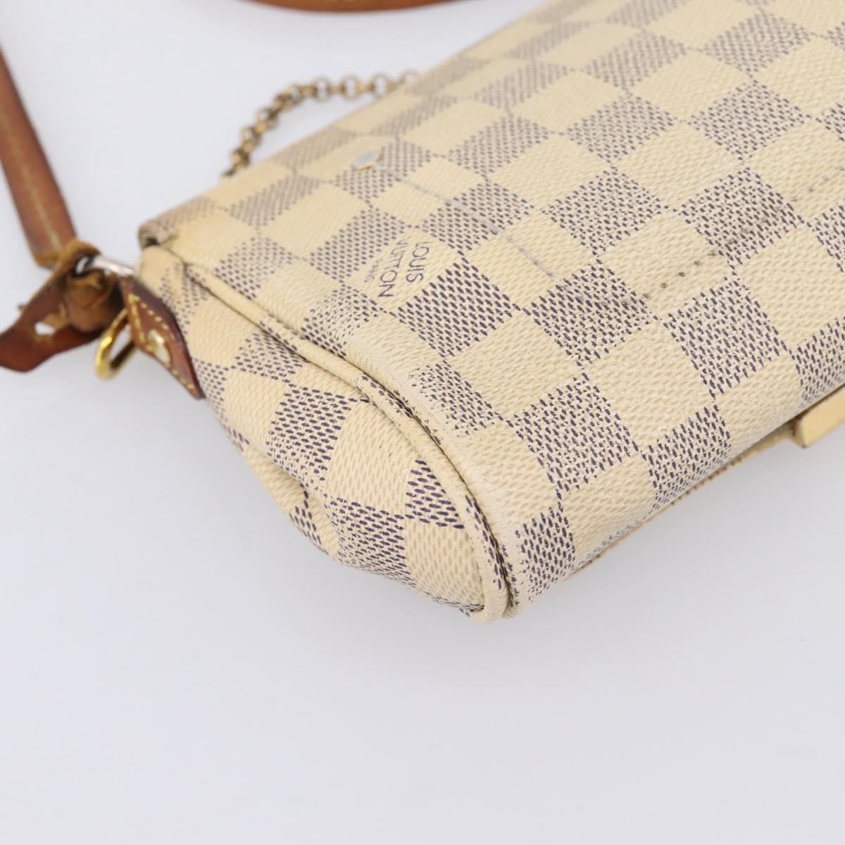 LOUIS VUITTON Damier Azur Favorit PM Shoulder Bag 2way N41277 LV Auth BA15771