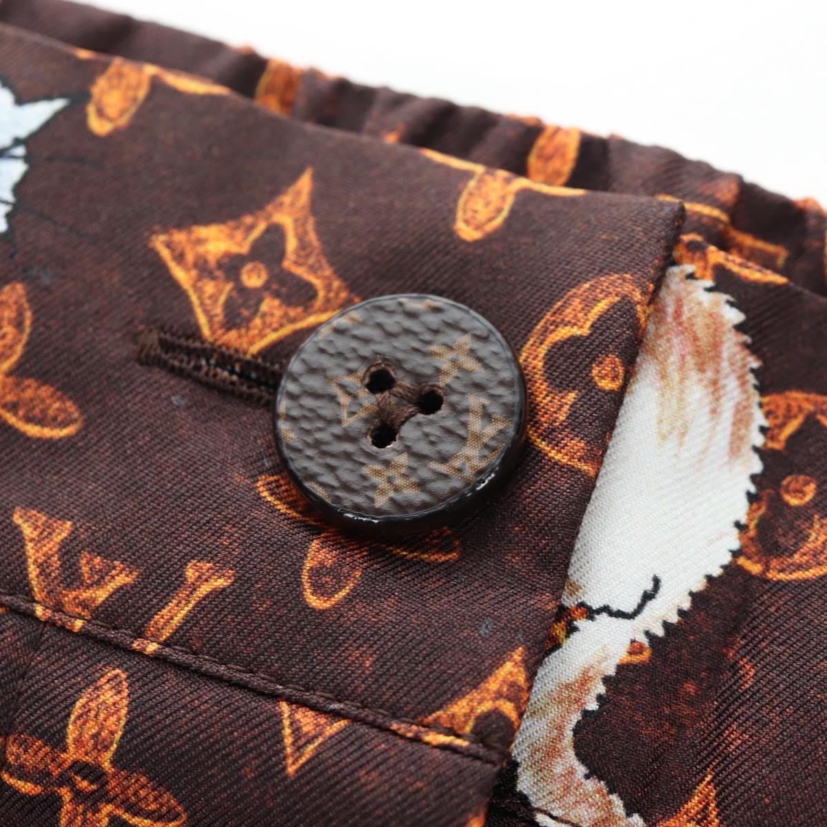 LOUIS VUITTON Catgram Shorts Pants Silk 40 Brown LV Auth BA15775SAM
