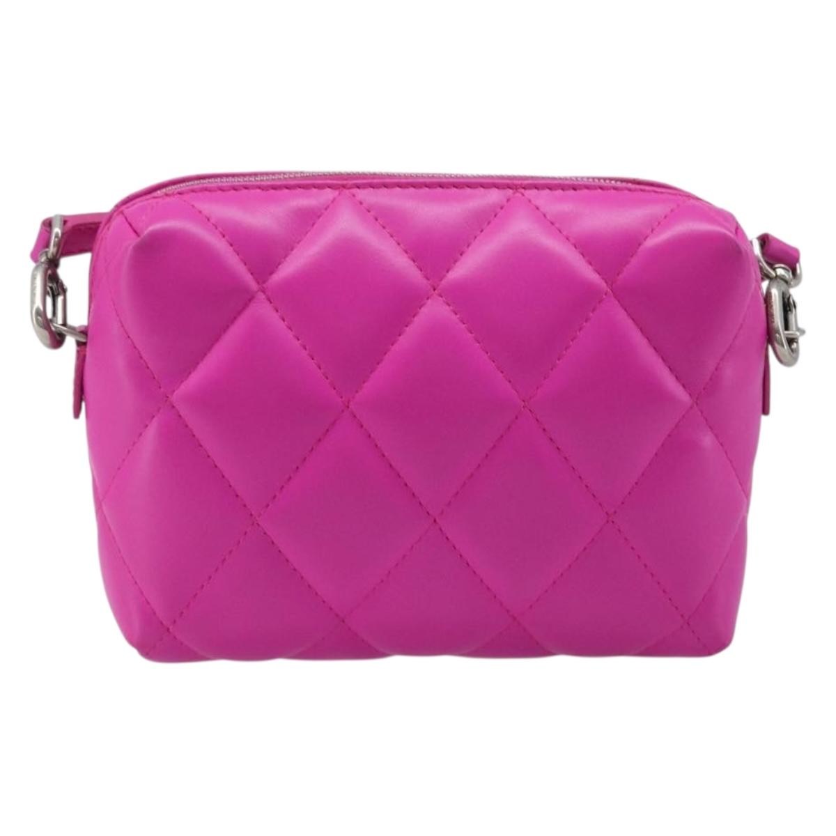 BALENCIAGA Touch Puffy Camera Bag XS Leather Purple Silver 616060 Auth BA15787V