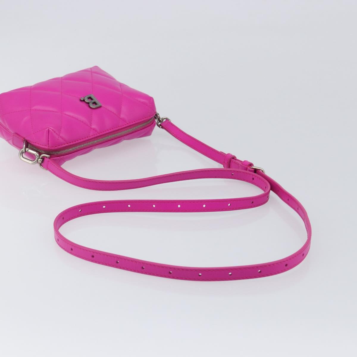 BALENCIAGA Touch Puffy Camera Bag XS Leather Purple Silver 616060 Auth BA15787V