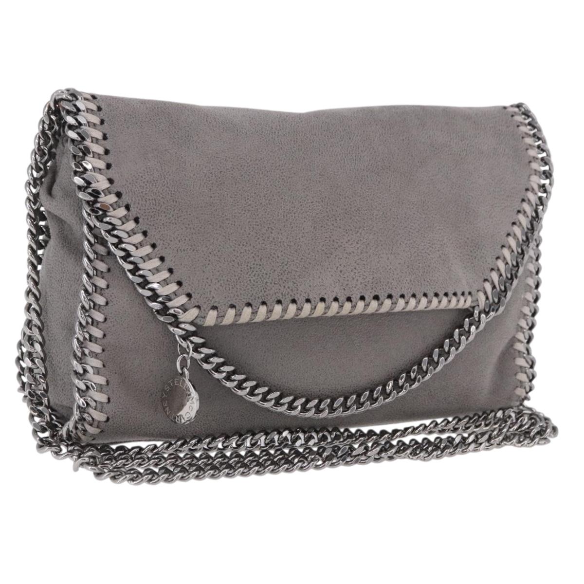 Stella MacCartney Falabella Chain Bag Polyester Gray Silver 364519 Auth BA15790A