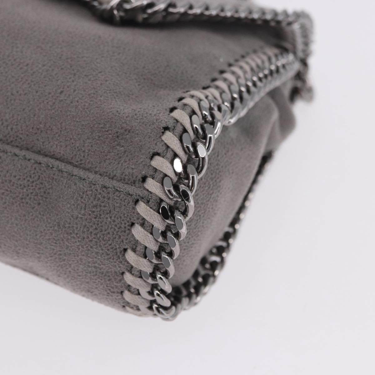 Stella MacCartney Falabella Chain Bag Polyester Gray Silver 364519 Auth BA15790A