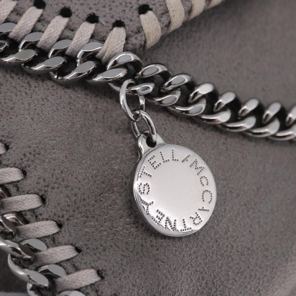 Stella MacCartney Falabella Chain Bag Polyester Gray Silver 364519 Auth BA15790A