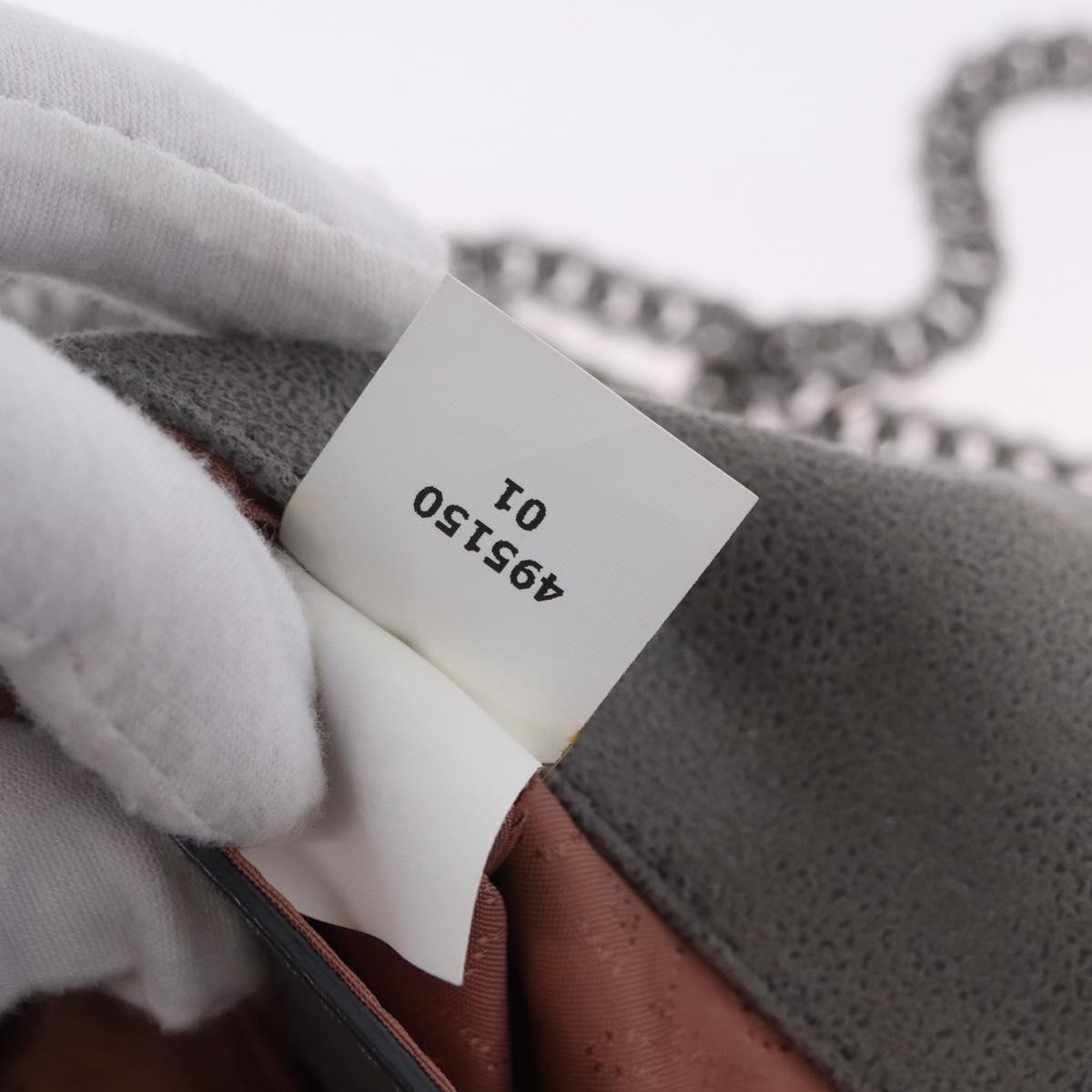 Stella MacCartney Falabella Chain Bag Polyester Gray Silver 364519 Auth BA15790A