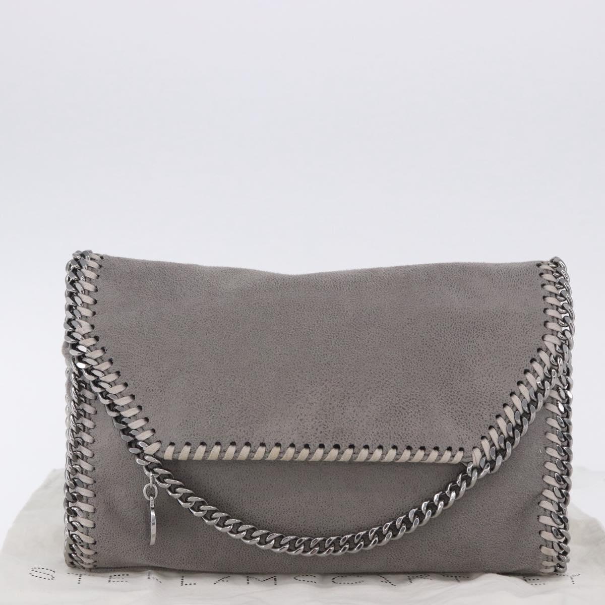 Stella MacCartney Falabella Chain Bag Polyester Gray Silver 364519 Auth BA15790A