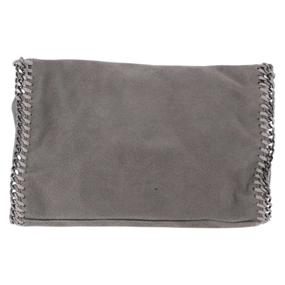 Stella MacCartney Falabella Chain Bag Polyester Gray Silver 364519 Auth BA15790A