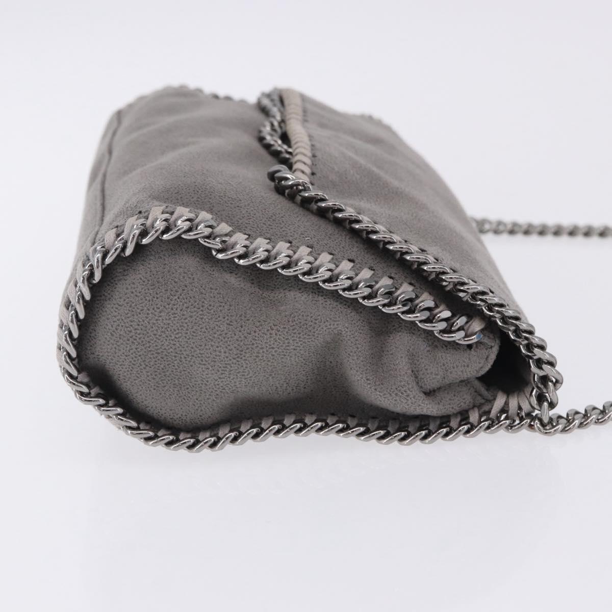 Stella MacCartney Falabella Chain Bag Polyester Gray Silver 364519 Auth BA15790A
