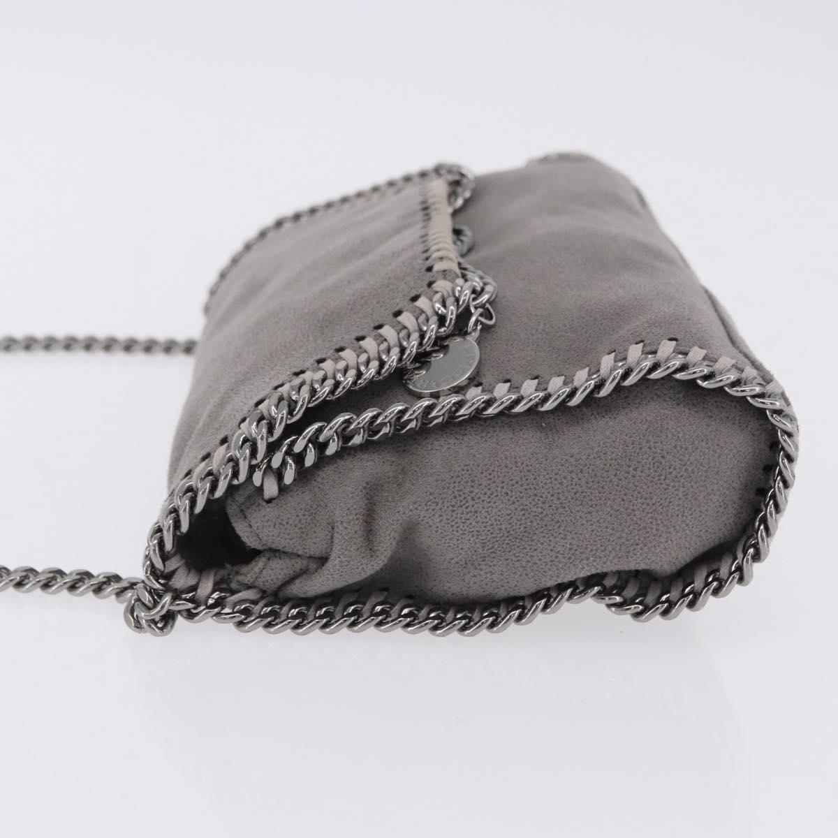 Stella MacCartney Falabella Chain Bag Polyester Gray Silver 364519 Auth BA15790A