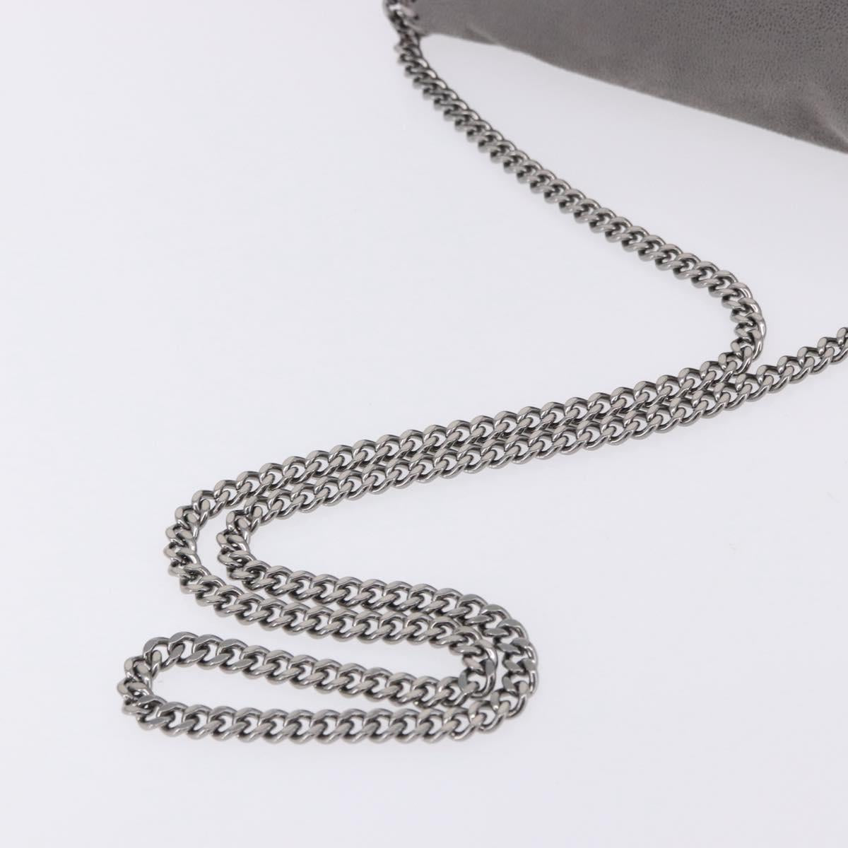 Stella MacCartney Falabella Chain Bag Polyester Gray Silver 364519 Auth BA15790A