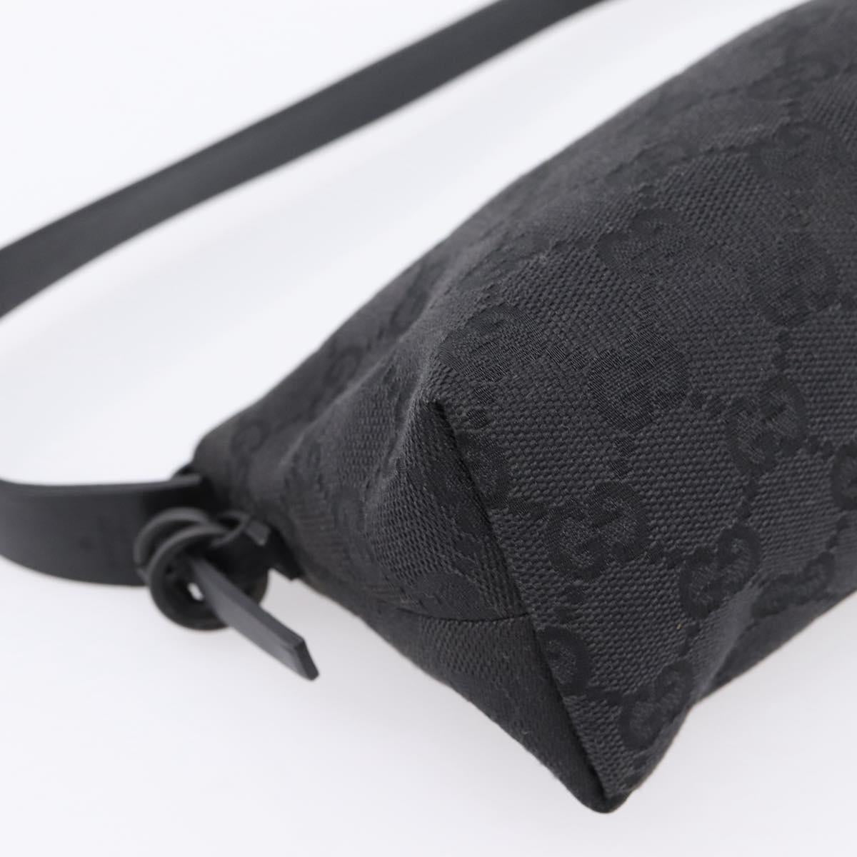GUCCI GG Canvas Hand Bag Black Silver 103399 Auth BA15792V
