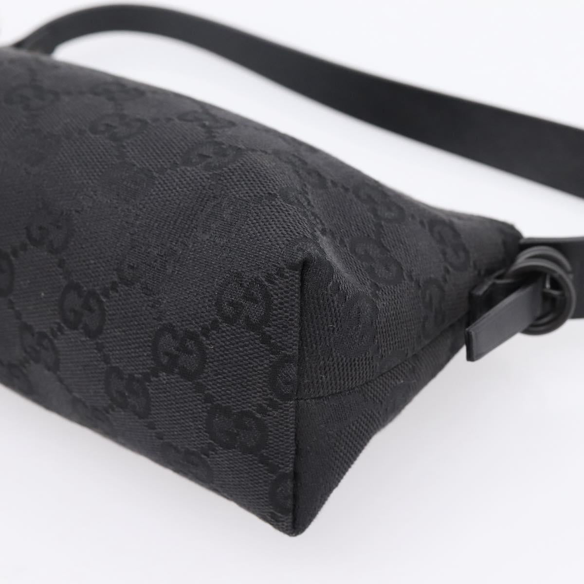 GUCCI GG Canvas Hand Bag Black Silver 103399 Auth BA15792V