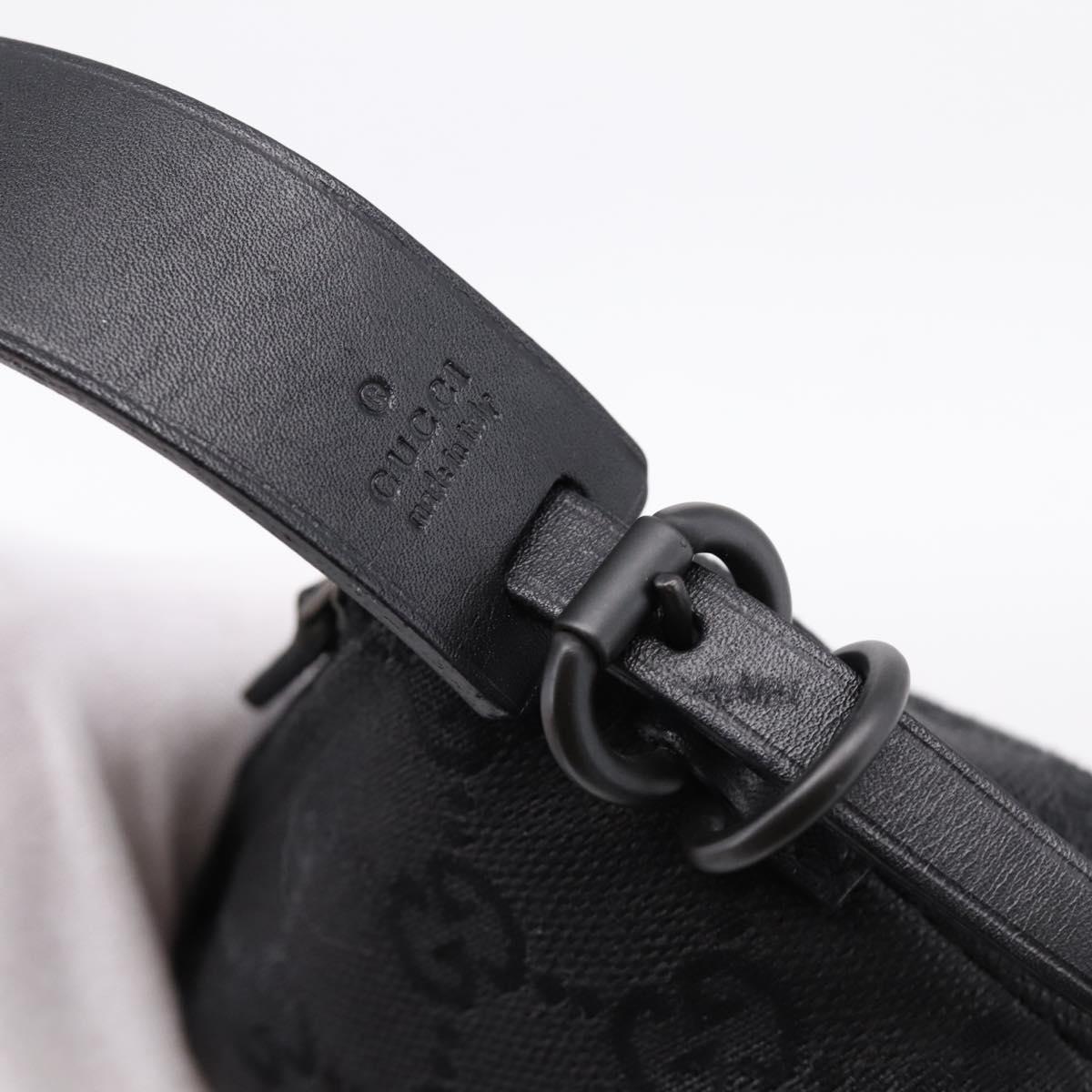 GUCCI GG Canvas Hand Bag Black Silver 103399 Auth BA15792V