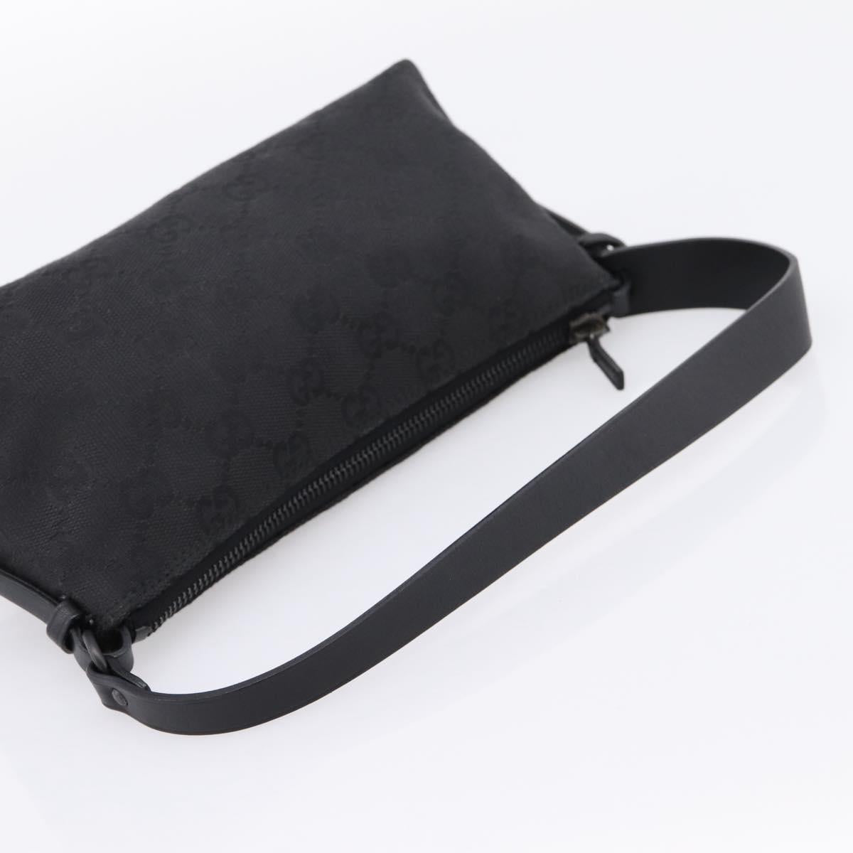GUCCI GG Canvas Hand Bag Black Silver 103399 Auth BA15792V